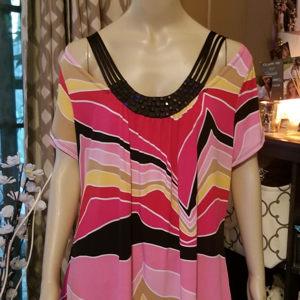 FASHION BUG - cute bright tunic embellished